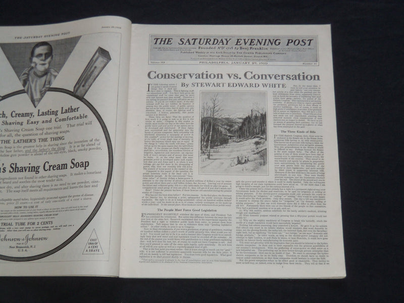1910 JANUARY 29 THE SATURDAY EVENING POST MAGAZINE - ILLUSTRATED COVER - SP 474