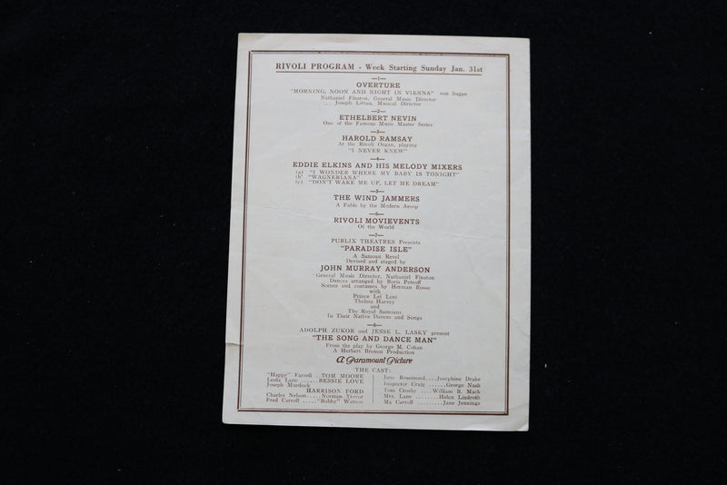 1926 BEHIND THE FRONT PROGRAM - THE GREATER RIVOLI THEATRE - K 1872