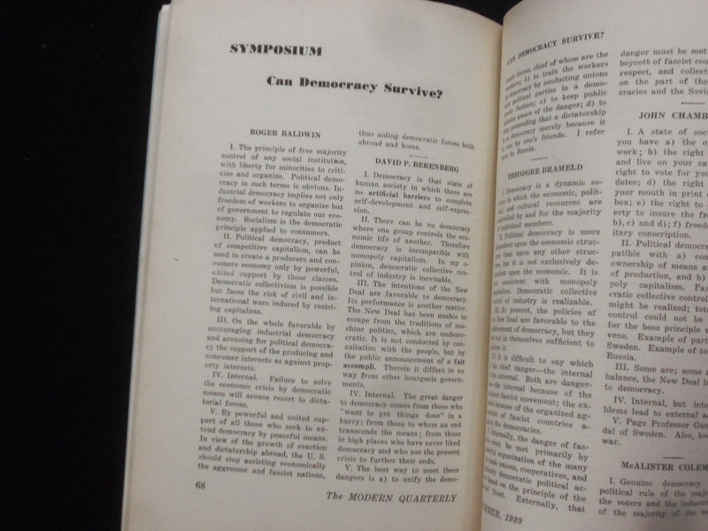 1939 SUMMER THE MODERN QUARTERLY MAGAZINE - BLACK SLAVERY IN AMERICA - J 9994
