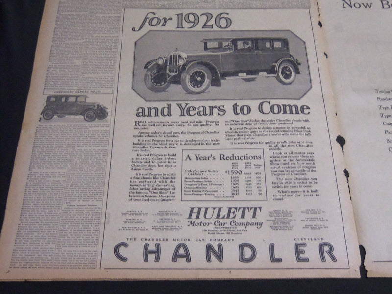 1926 JAN 10 NY TIMES AUTO SECTION - NATINAL MOTOR SHOW SETS RECORD - NT 7090