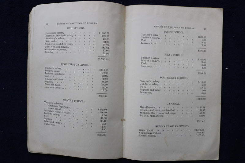 1908-1931 TOWN OF DURHAM, CONNECTICUT TOWN REPORTS-SOFTCOVER - LOT OF 3 - K 1530