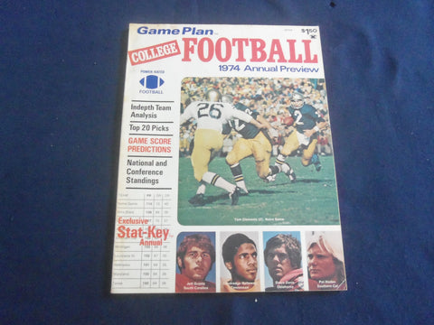 1974 GAME PLAN COLLEGE FOOTBALL MAGAZINE - 1974 ANNUAL REVIEW - SP 6481H