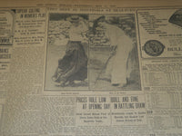 1908 MAY 27 THE BOSTON HERALD - GIANT BATTLESHIP MICHIGAN LAUNCHED - BH 75