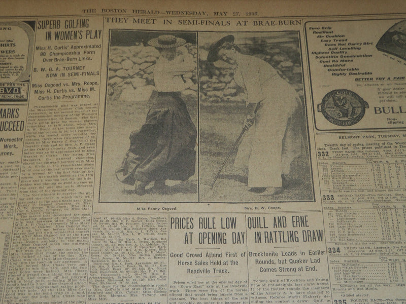 1908 MAY 27 THE BOSTON HERALD - GIANT BATTLESHIP MICHIGAN LAUNCHED - BH 75