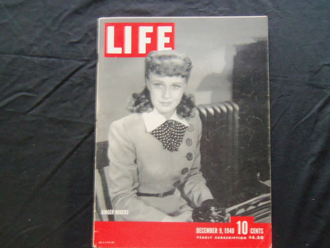 1940 DECEMBER 9 LIFE MAGAZINE - GINGER ROGERS - L 212