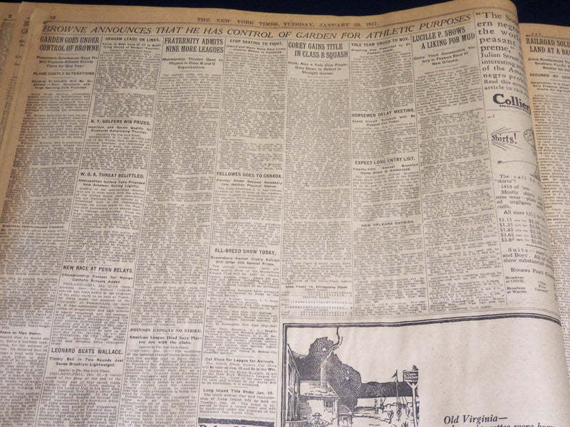 1917 JANUARY 23 NEW YORK TIMES - WILSON TERMS FREEDOM OF SEAS - NT 8753