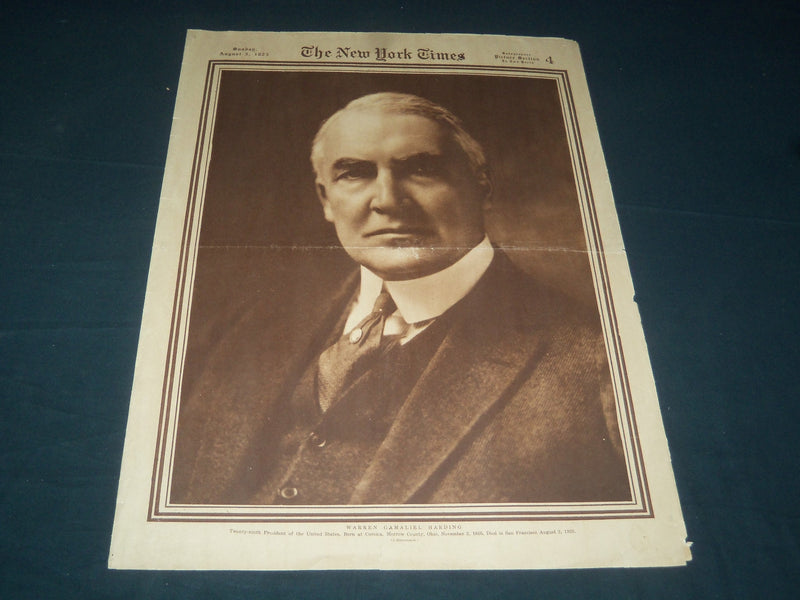 1923 AUGUST 5 NEW YORK TIMES PICTURE SECTION - WARREN HARDING COVER - NT 7396