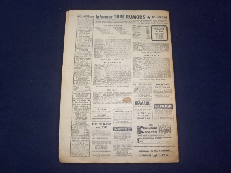 1966 FEB 6 NATIONAL INFORMER NEWSPAPER - NEW WAY TO BEAT A HANGOVER - NP 6916