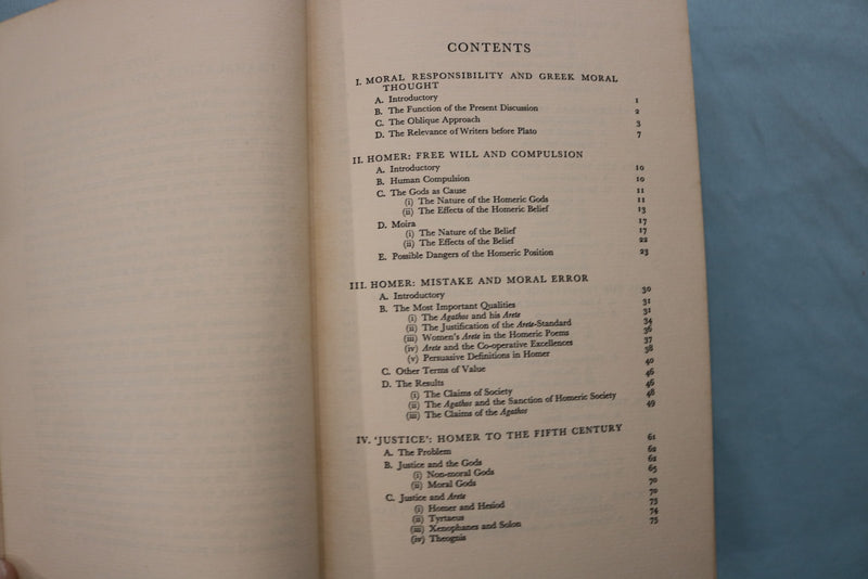 1960 MERIT AND RESPONSIBILITY - GREEK VALUES HARDCOVER BOOK BY ADKINS - KD 9647