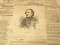 1851 MARCH 29 BOSTON MUSEUM NEWSPAPER - ISAAC DAVIS - HENRY LONGFELLOW - NP 9028