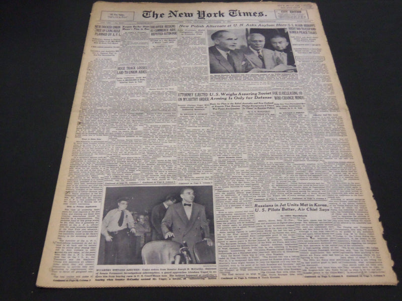 1953 SEPTEMBER 19 NEW YORK TIMES - ATTORNEY EJECTED ON M'CARTHY ORDER - NT 4611