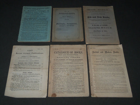 1883 CATALOGUE OF BOOKS LOT OF 5 DIFFERENT - AMERICAN, GERMAN, & U. K - WR 125I
