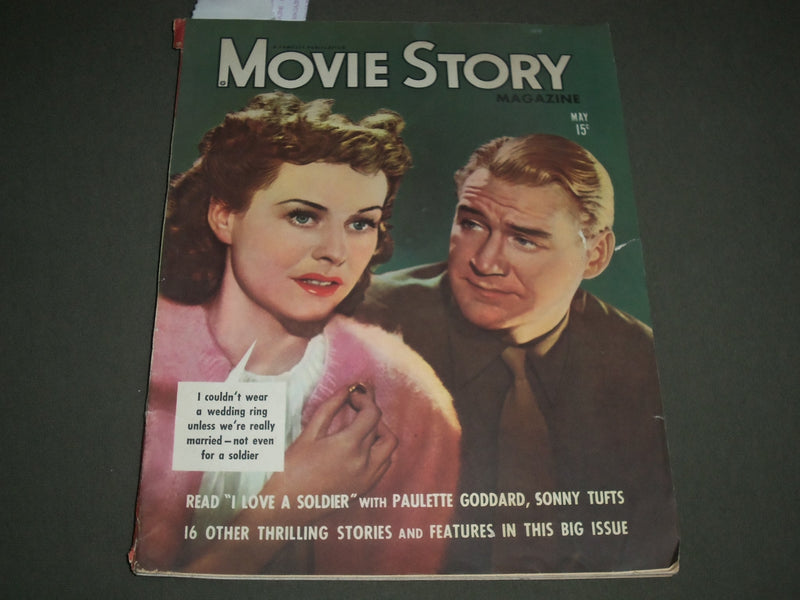 1944 MAY MOVIE STORY MAGAZINE - PAULETTE GODDARD & SONNY TUFTS COVER - SP 7194