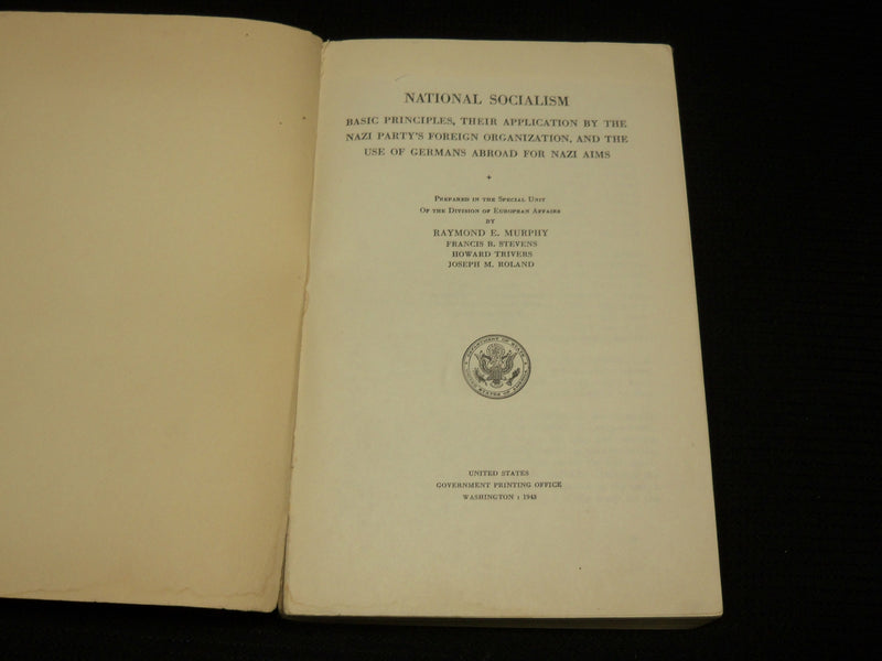 1943 NATIONAL SOCIALISM - EUROPEAN AFFAIRS SOFTCOVER BOOK - KD 7531