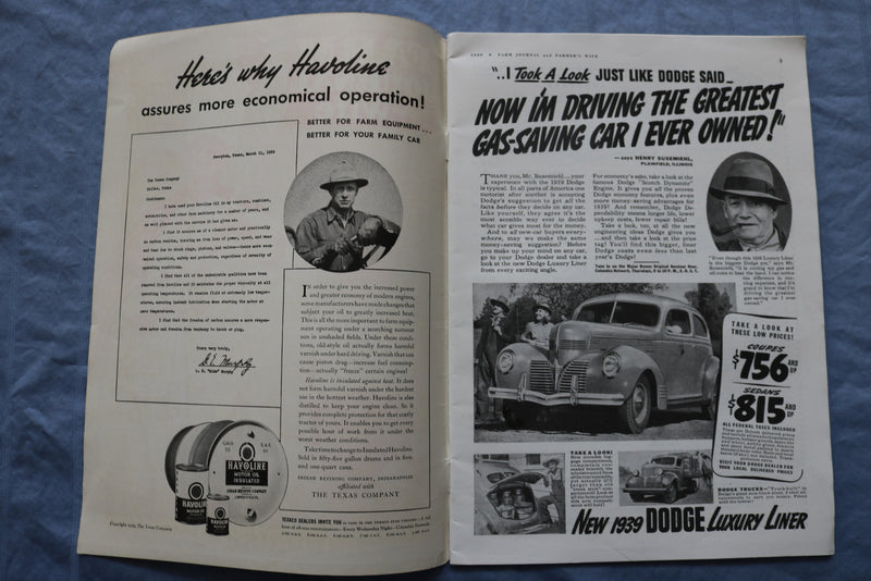 1939 JULY FARM JOURNAL AND FARMER'S WIFE MAGAZINE - GREAT FRONT COVER - ST 5510W