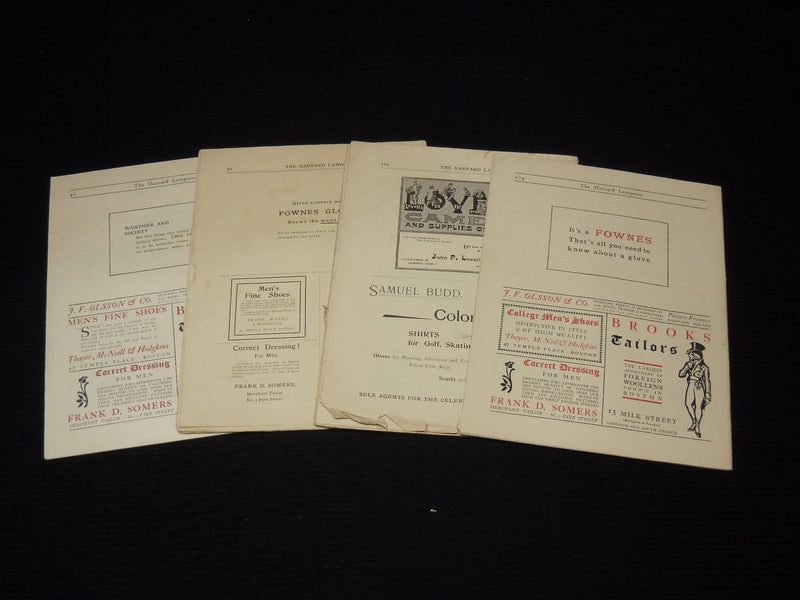 1900 THE HARVARD LAMPOON MAGAZINE LOT OF 4 ISSUES - CAMBRIDGE, MASS. - O 1780C