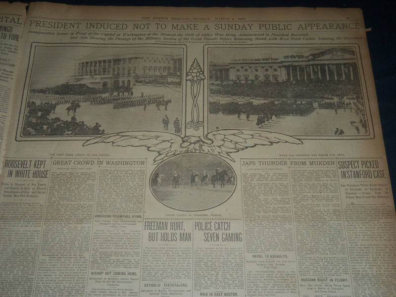 1905 MARCH 6 THE BOSTON HERALD - GREATEST CROWD WASHINGTON EVER HELD - BH 146
