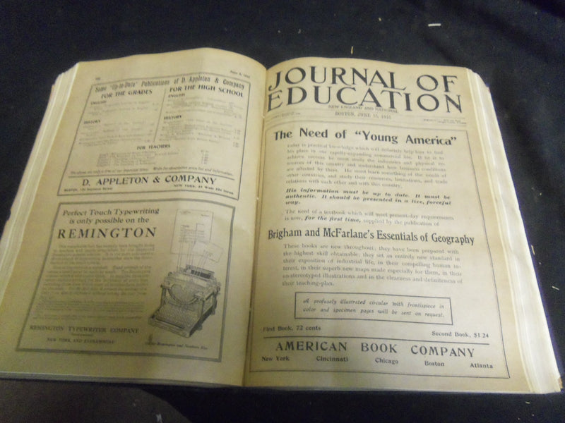 1916 JANUARY-DECEMBER JOURNAL OF EDUCATION BOUND VOLUME - COMPLETE YEAR - R 883