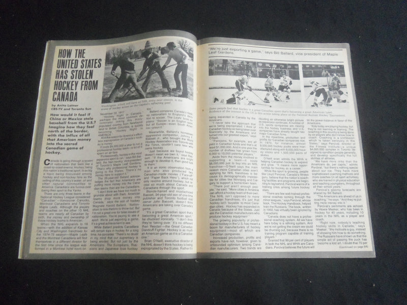 1974 MARCH ACTION SPORTS HOCKEY MAGAZINE - PHIL ESPOSITO COVER - B 6235N