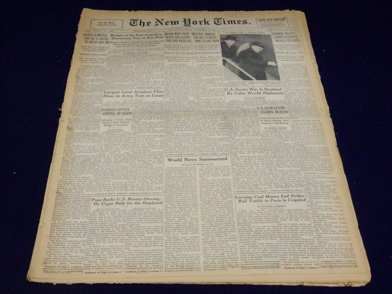 1947 NOVEMBER 24 NEW YORK TIMES - MOLOTOV ARRIVES FOR PARLEY - NT 3281