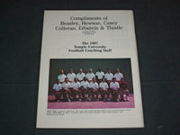 1987 OCTOBER 10 TEMPLE VS. TULSA FOOTBALL PROGRAM - J 3748
