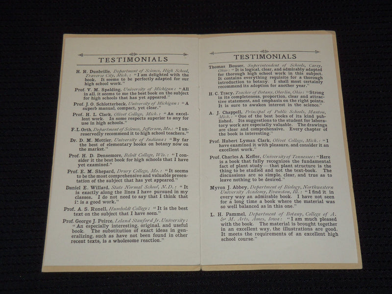 1900'S INTRODUCTION TO BOTANY BY WM. STEVENS - D. C. HEATH & CO. - J 7960