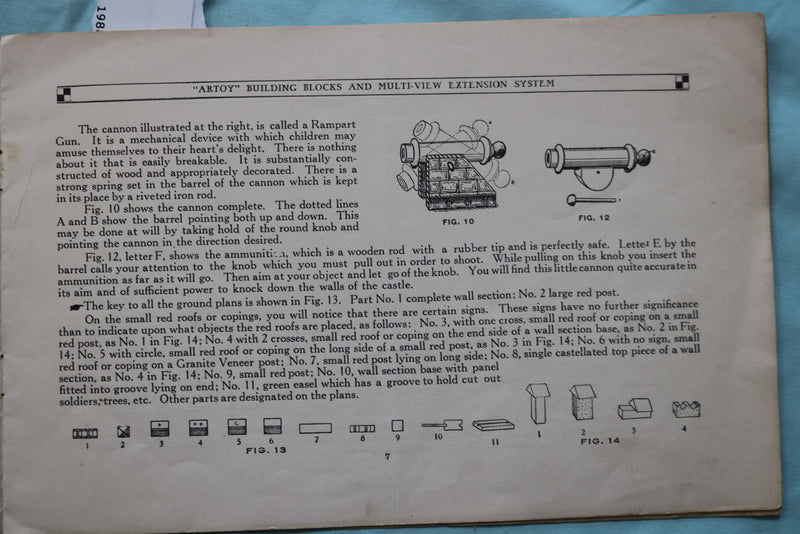 1900'S ARTOY BUILDING BLOCKS CATALOG - NEW CHICAGO SPECIALTY CO. - K 2504