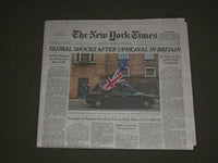 2016 JUNE 25 NEW YORK TIMES - GLOBAL SHOCKS AFTER UPHEAVAL IN BRITAIN