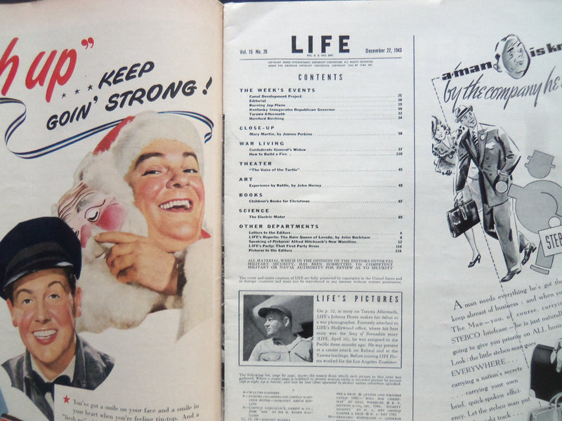 1943 DECEMBER 27 LIFE MAGAZINE - WOUNDED SOLDIER WITH NURSE - L 371