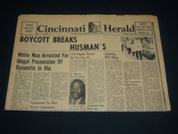 1963 OCTOBER 5 CINCINNATI HERALD NEWSPAPER - BOYCOTT BREAKS HUSMAN'S - NP 4395