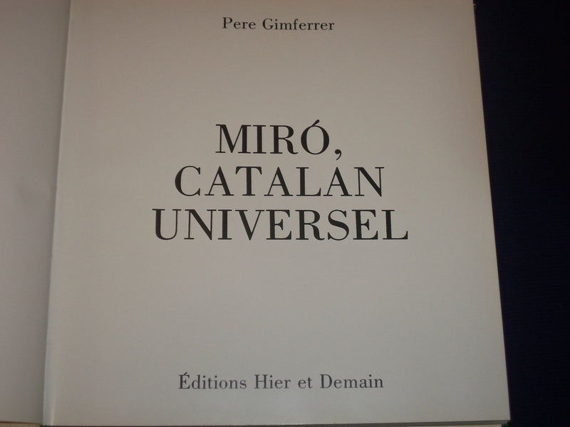 1978 MIRO CATALAN UNIVERSAL BOOK BY PERE GIMFERRER- FRENCH - PHOTOS - KD 2694