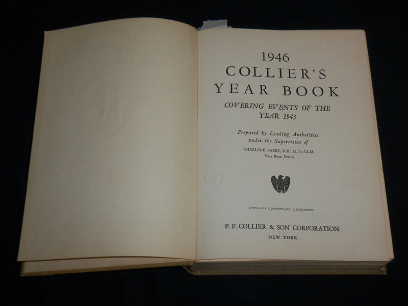 1946 COLLIER'S YEAR BOOK COVERING EVENTS OF THE YEAR 1945 - KD 6822