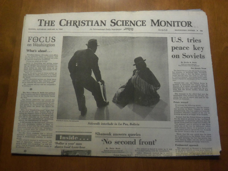 1968 JAN 6 THE CHRISTIAN SCIENCE MONITOR-U.S. TRIES PEACE KEY ON SOVIETS-NP 4618