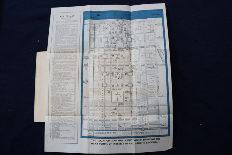 1950 CITY OF SAVANNAH GUIDE BOOK - MAP - K 1392