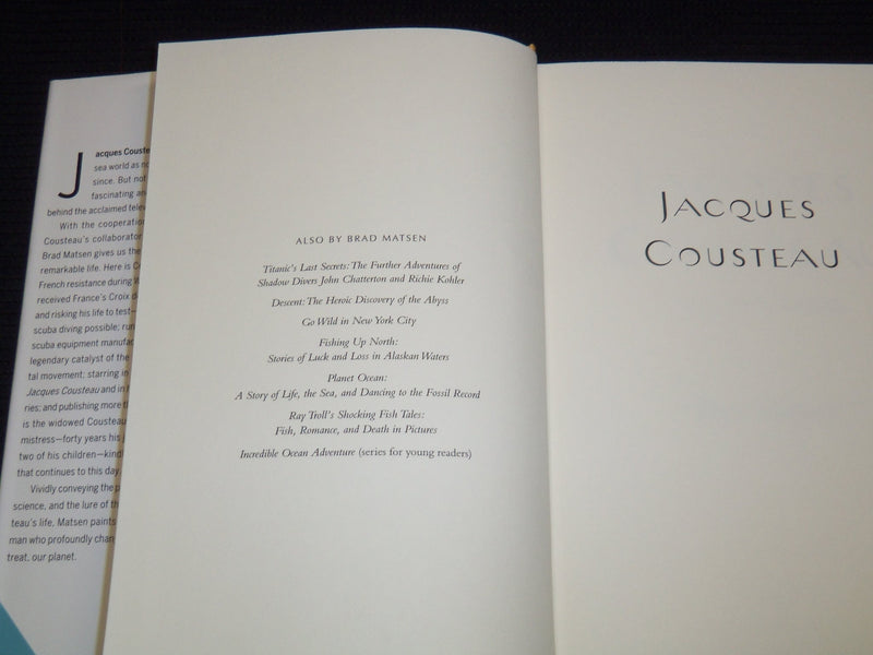 2009 JACQUES COUSTEAU THE SEA KING HARDCOVER BOOK BY BRAD MATSEN - KD 7749
