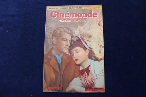 1949 MAY 2 CINEMONDE MAGAZINE - JEAN MARAIS & DOMINIQUE BLANCHAR COVER - E 23918