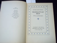 1929 MANHATTAN MEN HARDCOVER BOOK SIGNED BY ALFRED KREYMBURG - KD 7565