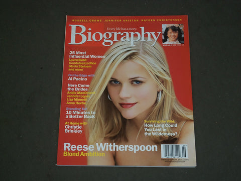 2002 JUNE BIOGRAPHY MAGAZINE - REESE WITHERSPOON COVER - B 3754
