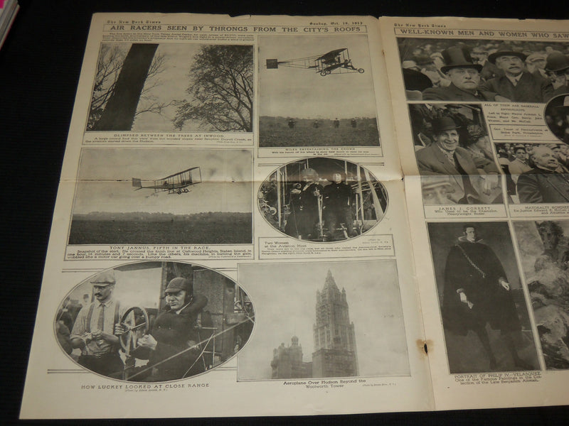 1913 COTOBER 19 NEW YORK TIMES PICTURE SECTION - MANHATTAN AERIAL RACE - NP 5616