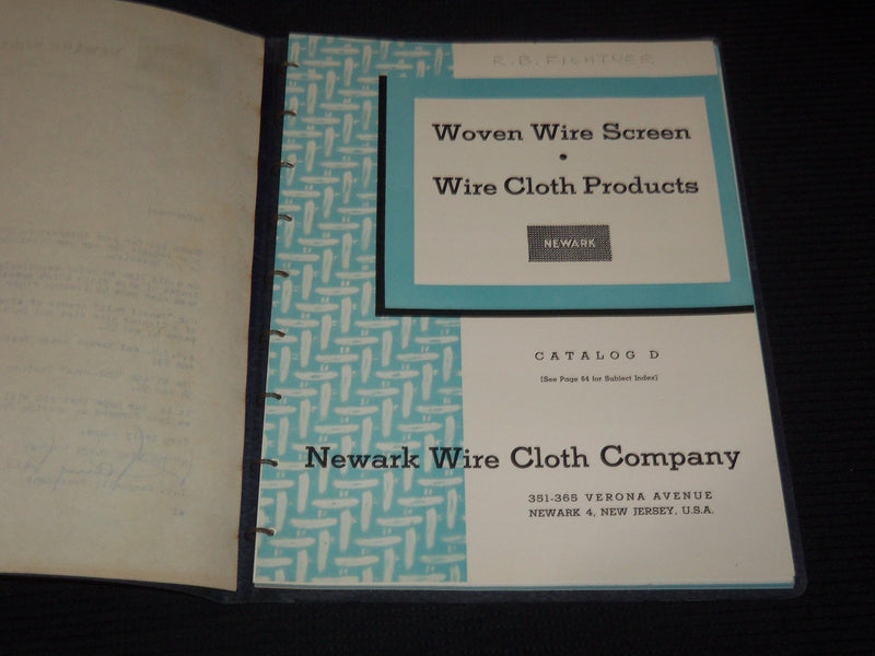 1960'S NEWARK HANDBOOK ON WOVEN WIRE SCREEN CATALOGS LOT OF 2 - KD 3912P
