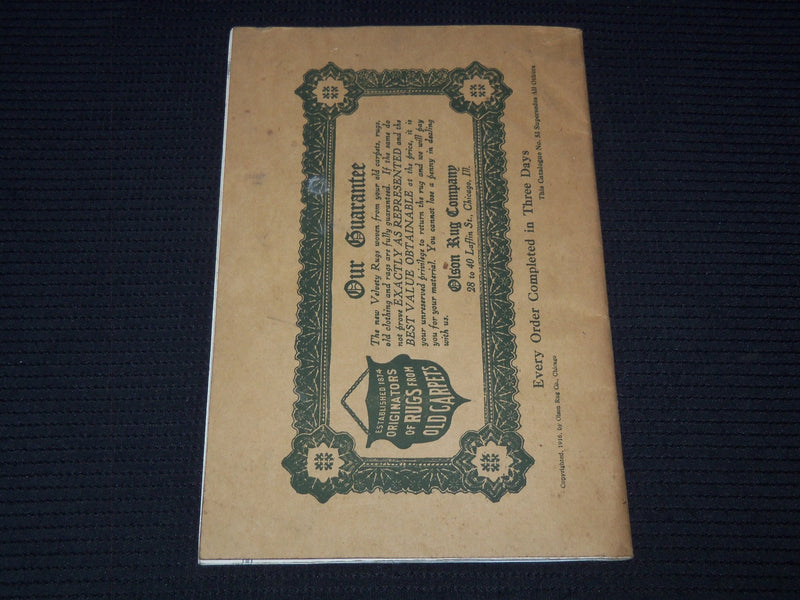 1920'S OLSON RUG COMPANY YOUR NEW VELVETY RUG CATALOG - CHICAGO - J 7557