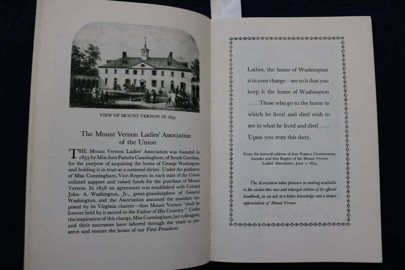 1953 & 1967 MOUNT VERNON - AN ILLUSTRATED HANDBOOK -SOFTCOVER - LOT OF 2- K 1343