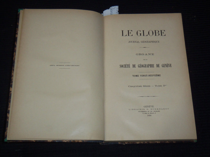 1890 LE GLOBE FRENCH - JOURNAL GEOGRAPHIQUE - NICE COLOR MAP - #239