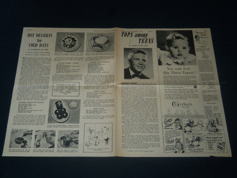 1949 NOVEMBER 13 SUNDAY NEWS - HEMPSTEAD HIGH MARCHING BAND CENTERFOLD - NP 3702