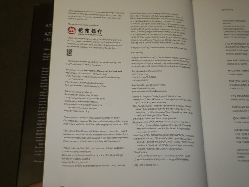 2017 AGE OF EMPIRES ART OF THE QIN AND HAN DYNASTIES BOOK BY ZHIXIN SUN - D 325