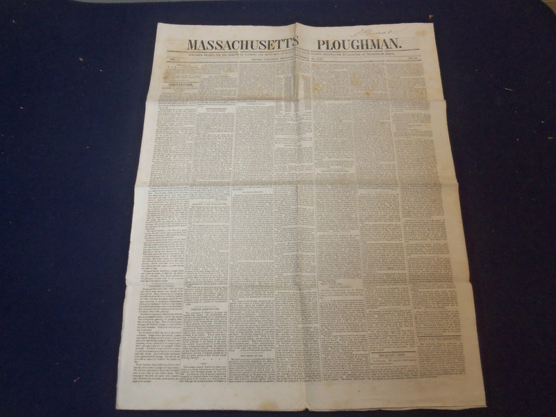 1848 DECEMBER 16 MASSACHUSETTS PLOUGHMAN NEWSPAPER - GOLD IN CALIFORNIA- NP 5158