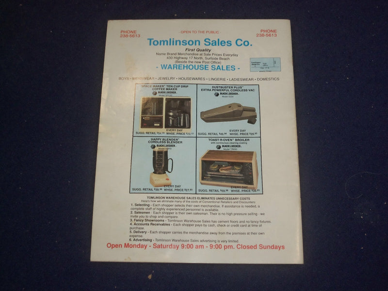 1988 MYRTLE BEACH BLUE JAYS - PROGRAM - ST 6523