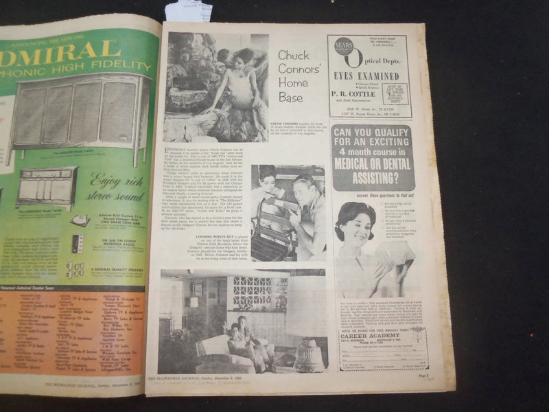 1963 DEC 8 MILWAUKEE JOURNAL TV SCREEN SECTION - JOEY BISHOP COVER - NP 8062