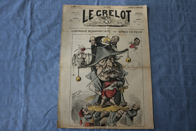 1872 FEBRUARY 18 LE GRELOT NEWSPAPER - L'INTRIGUE BONAPARTISTE- FRENCH - NP 8576