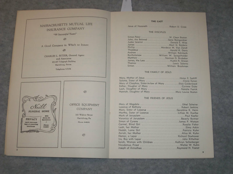 1950-1953 PASSION PLAY - ZEMBO MOSQUE - LOT OF 2 - HARRISBURG, PA - J 6284